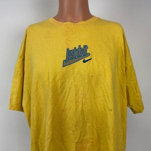 Nike Just Do It Swoosh T Shirt Vtg 90s White Tag Yellow Size XL