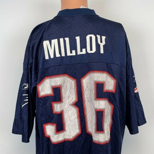 Reebok Lawyer Milloy New England Patriots Replica Jersey Vtg NFL Players Size XL