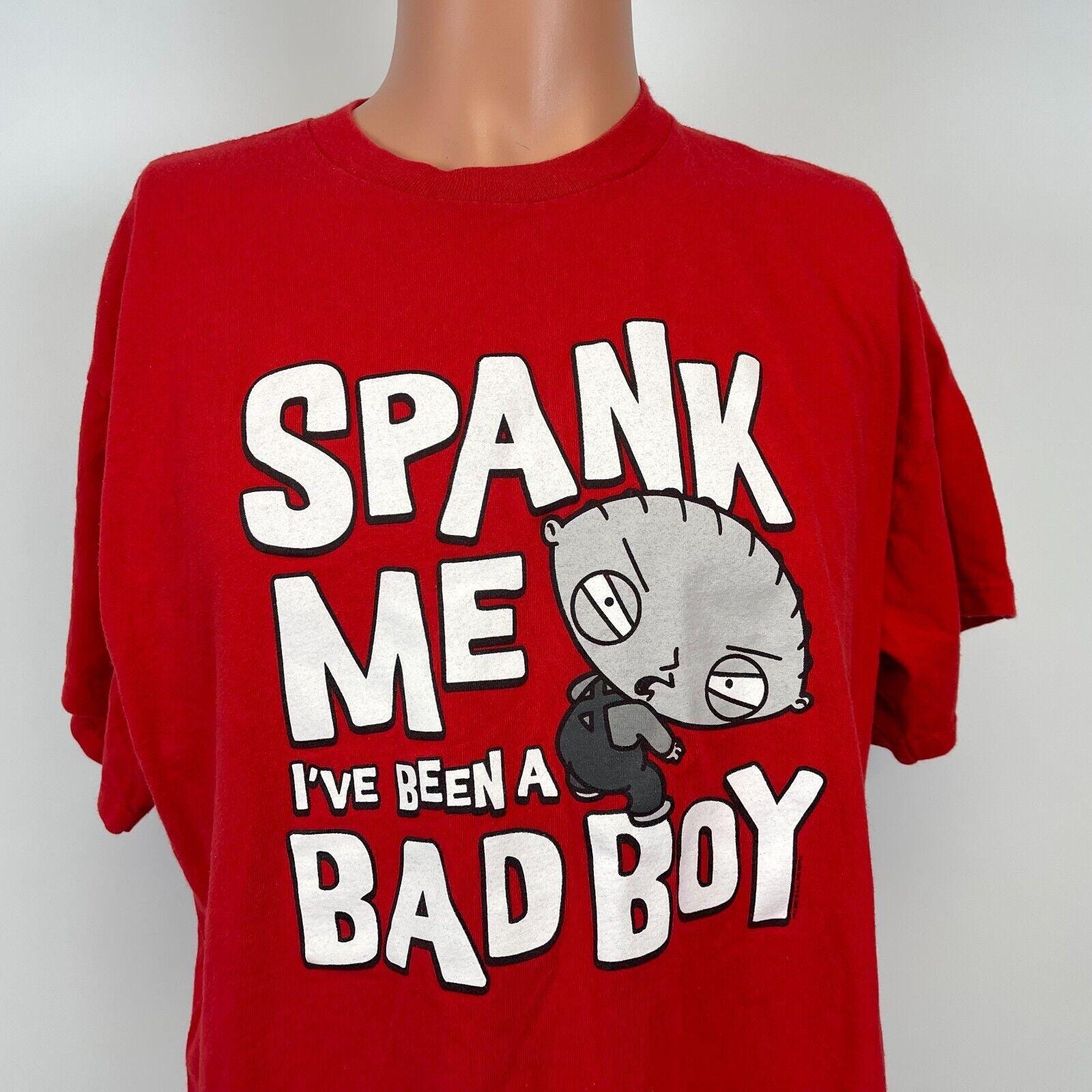Vintage Stewie Griffin Spank Me T Shirt Mens Size L Red Family Guy