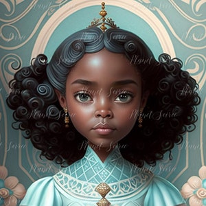 Digital Download , African American Fairy Tale Clipart, Black Princess