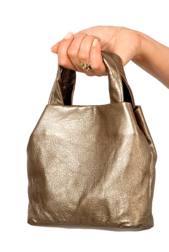 bronze leather bag