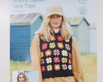 Crochet Granny Square Vest Top Pattern: Stylecraft 9968