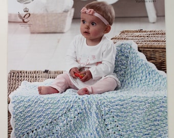 Baby Blanket Crochet Pattern King Cole Yummy Design