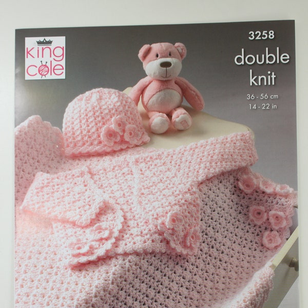 New Born Baby Set Crochet Pattern, crochet patterns for bolero + hat + pram blanket, pattern for handmade crochet baby gift items