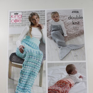 Mermaid Tail Blanket Crochet Pattern: King Cole, Baby to Adult