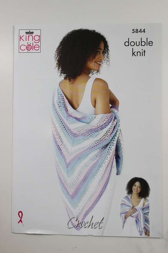 King Cole Shawls Crochet Pattern 5844 - Double Knit King Cole Shawls Crochet Pattern 5844 - Double Knit