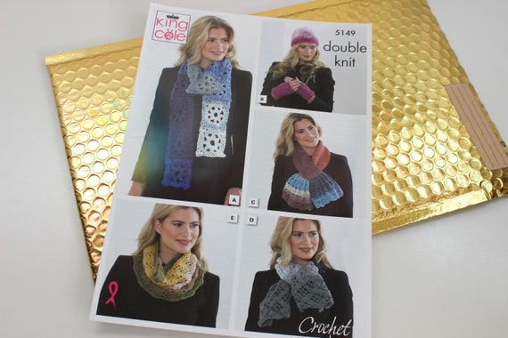 King Cole Hat, Scarf & Cowl Crochet Pattern 5149 - Double Knit King Cole Hat, Scarf & Cowl Crochet Pattern 5149 - Double Knit