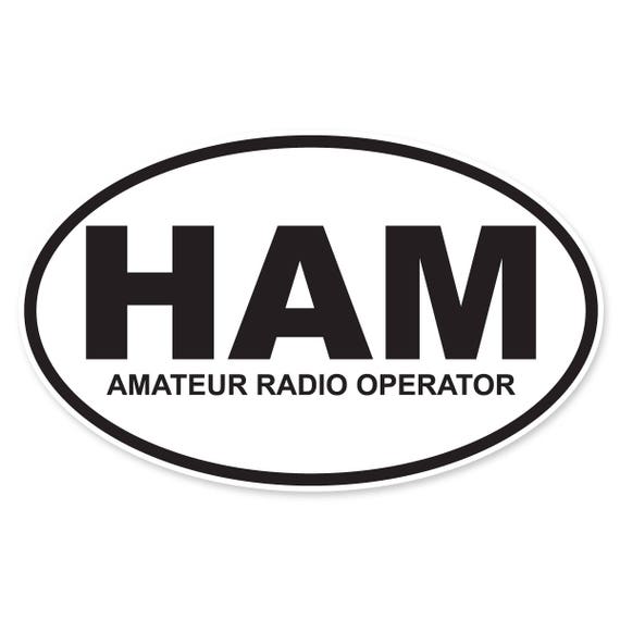 Custom Made Ham Amateur Radio Operator Non Reflective Oval