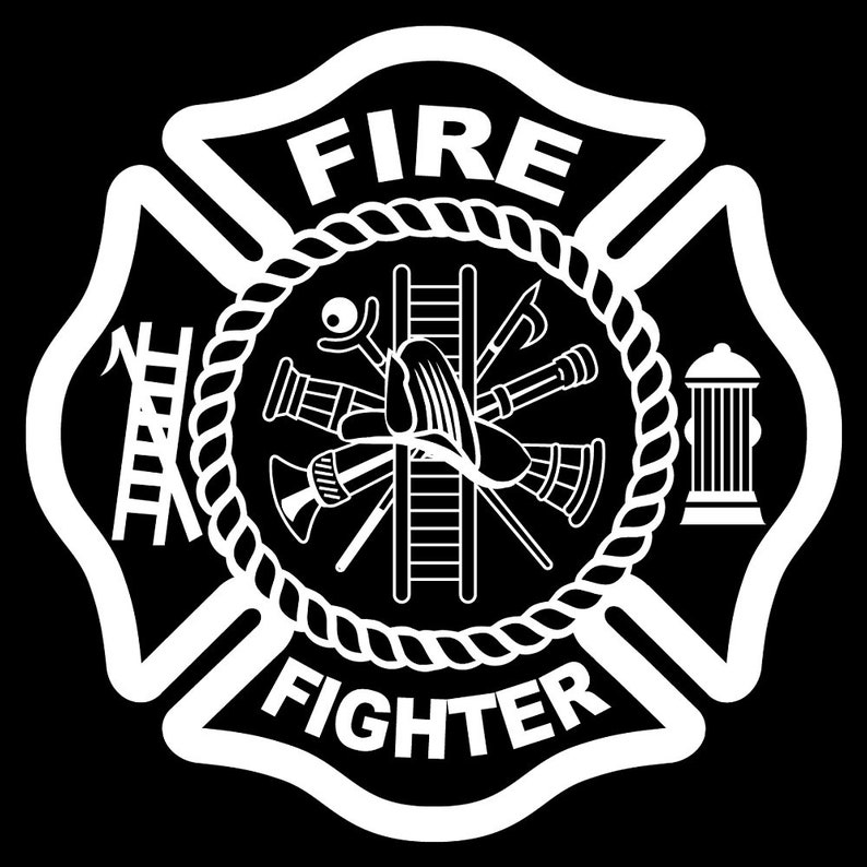 Fire Fighter Custom Made Maltese Cross Reflective Decal - Etsy