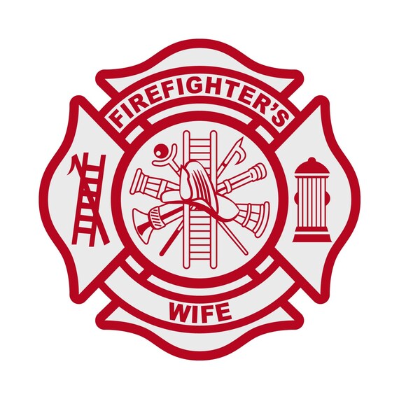 Firefighter's Wife Car Window Decal Sticker Red Pink - Etsy
