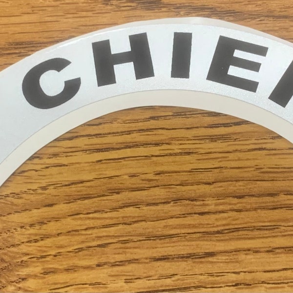 CHIEF Standard Helmet Crescent Custom Made Reflective Decal Sticker