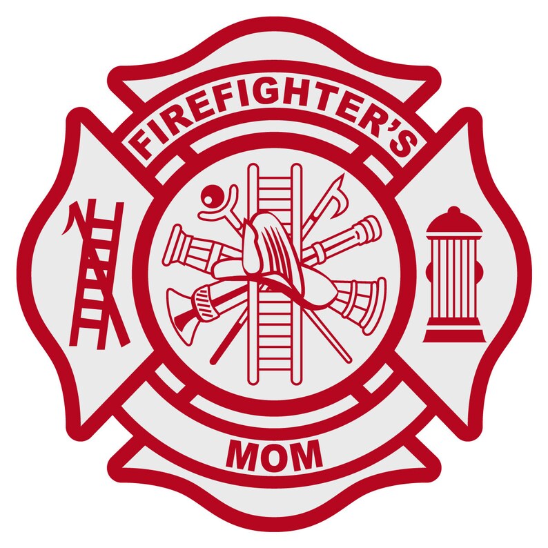 Firefighter's Mom Car Window Decal Sticker Red Etsy