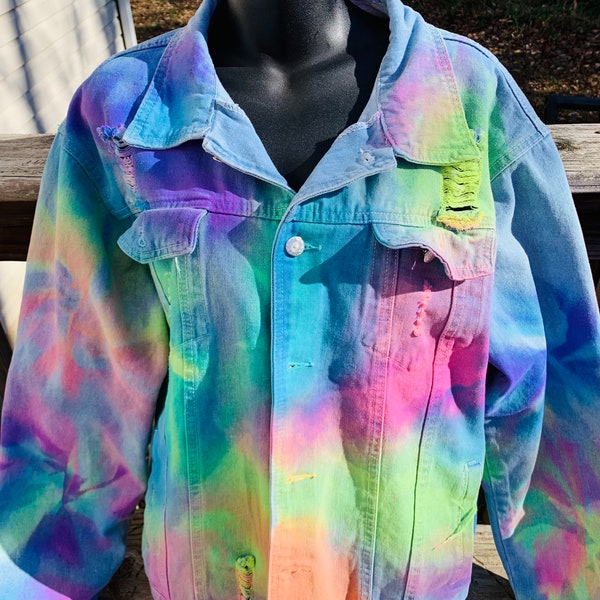 Tie Dye Oversize Denim Jacket