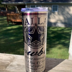Dallas Cowboys tumbler,20 oz tumbler,vintage tumbler,tumbler with straw,stainless steel tumbler,insulated tumbler,football tumbler,gift for