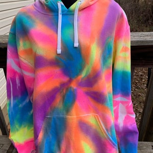 tie dye hoodie,rainbow hoodie,tie dye,unique tie dye,neon tie dye,custom tie dye,custom gift,unisex hoodie,gift for her,unique gift,gift for image 1