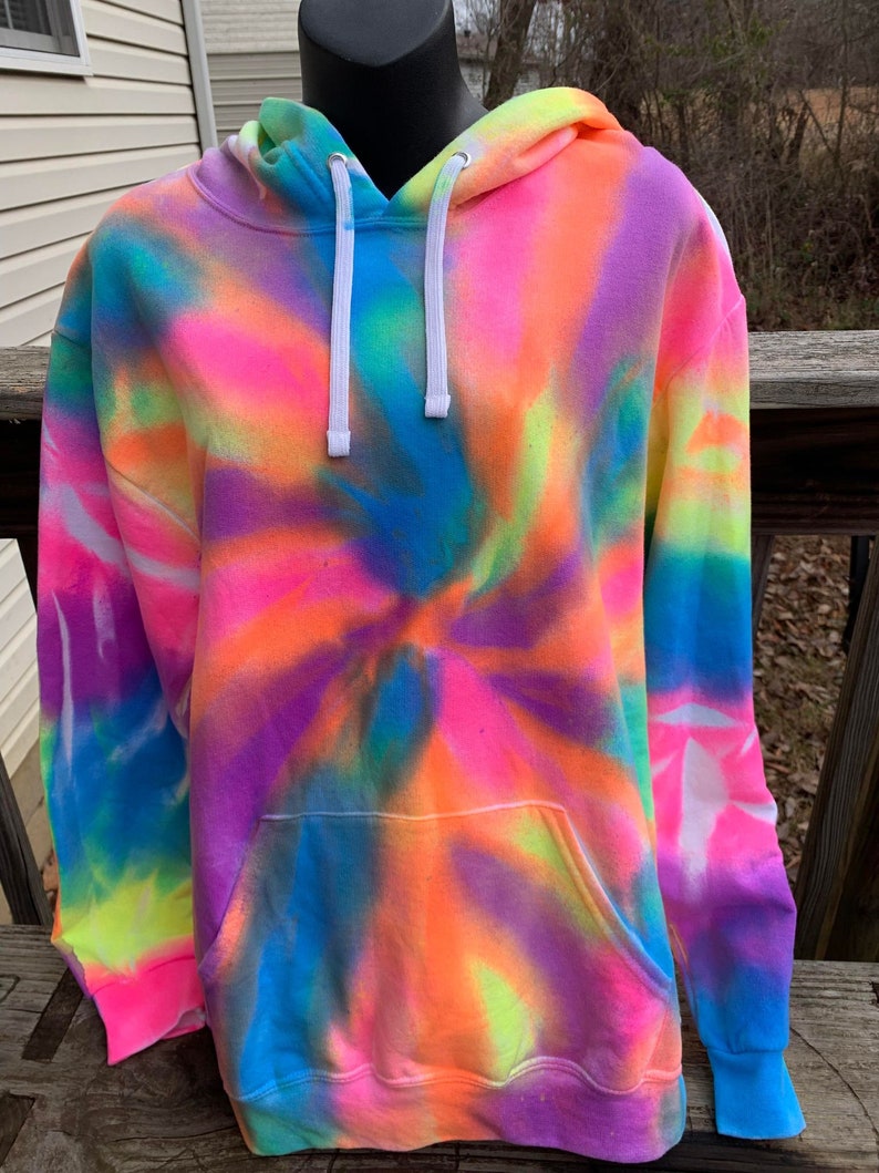 tie dye hoodie,rainbow hoodie,tie dye,unique tie dye,neon tie dye,custom tie dye,custom gift,unisex hoodie,gift for her,unique gift,gift for image 1