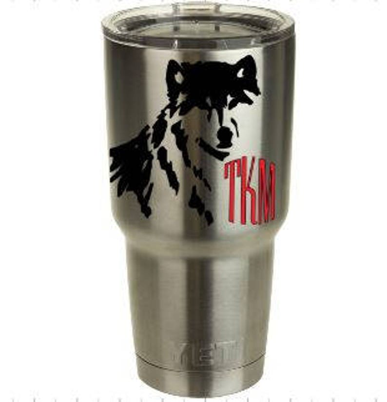 Yeti Decalyeti Decal Monogramwolf Decalcustom Decaldecal Etsy