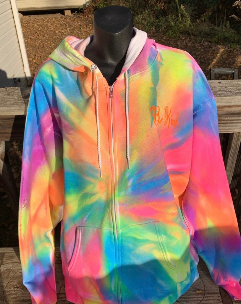Tie Dyetie Dye Zip Uprainbow Tie Dyerainbow Zip Upunique Etsy
