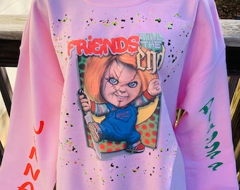 Chucky sweatshirt,horror movies,horror shirt,chucky shirt,Halloween shirt,graphic shirt,Halloween gift,gift for her,unique sweatshirt