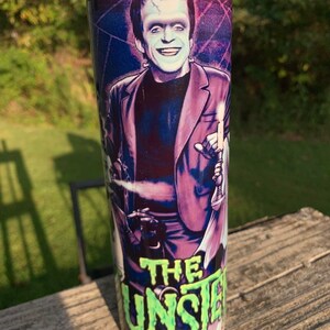 the Munsters tumbler,halloween tumbler,classic monsters,20 oz tumbler,skinny tumbler,vintage tumbler,tumbler with lid,insulated tumbler, image 3