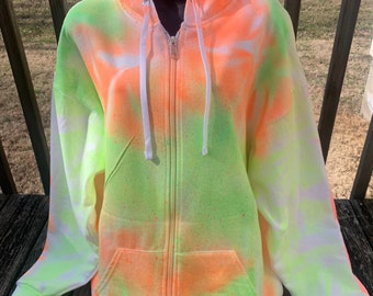 tie dye zip up,tie dye hoodie,neon tie dye,unique gift,tie dye with words,tie dye sweatshirt,hooded sweatshirt,do what makes you,unique hood