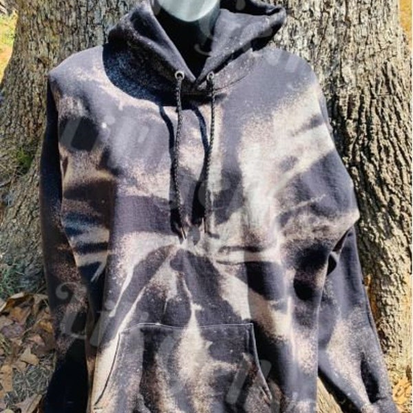 Black tie dye,tie dye hoodie,galaxy hoodie,hooded sweatshirt,bleached hoodie,