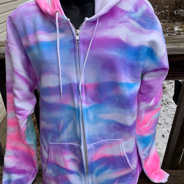 Tie dye zip up,tie dye hoodie,unique tie dye,tie dye sweatshirt,handmade gift,neon tie dye,unisex hoodie,unique gift,neon jacket,