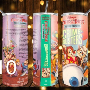 Puede incluir: Tres vasos de acero inoxidable con un dise&ntilde;o rosa, verde y blanco con personajes de Chip 'n Dale Rescue Rangers y el texto "Disney's Chip 'n Dale Rescue Rangers Crimebusters".