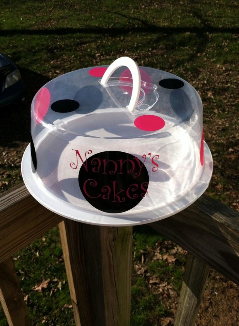 Reusable Personalized Cake Container With Lid Nannys Cakes Etsy