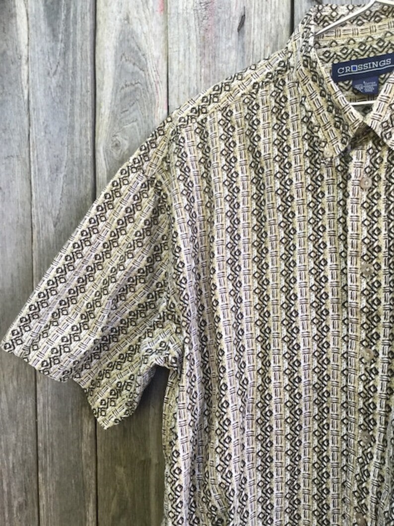 CamicIa Vintage 90s man size L 100/% cotton geometric pattern