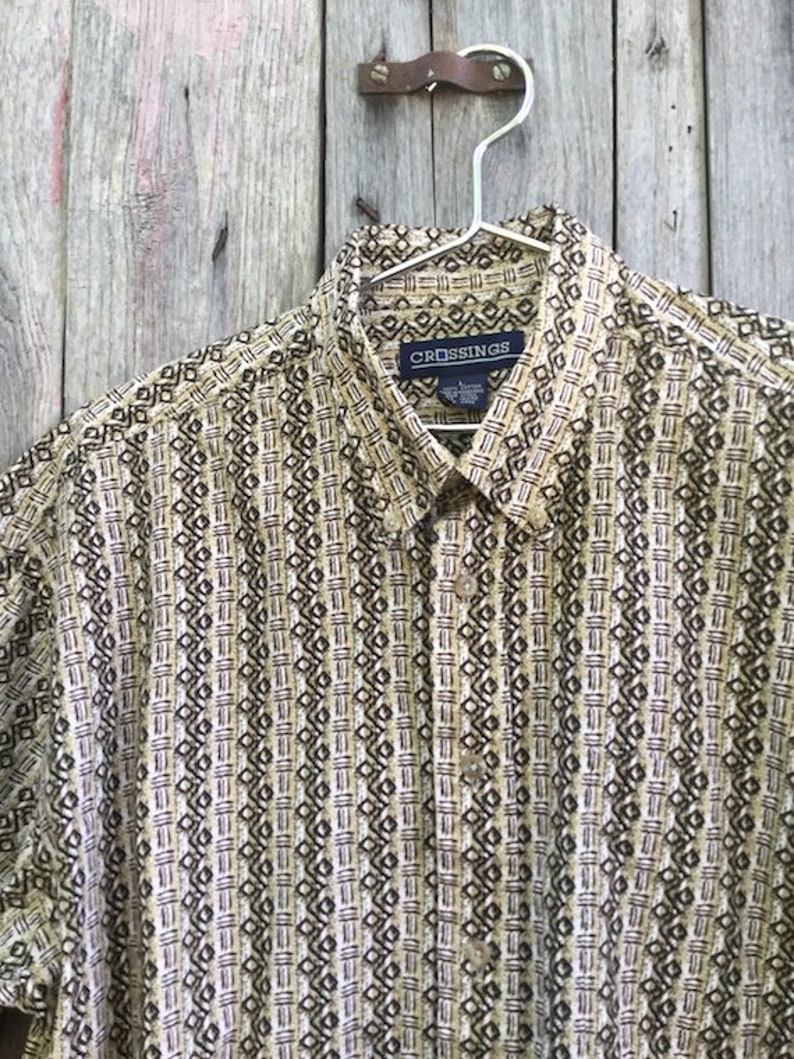 CamicIa Vintage 90s man size L 100/% cotton geometric pattern