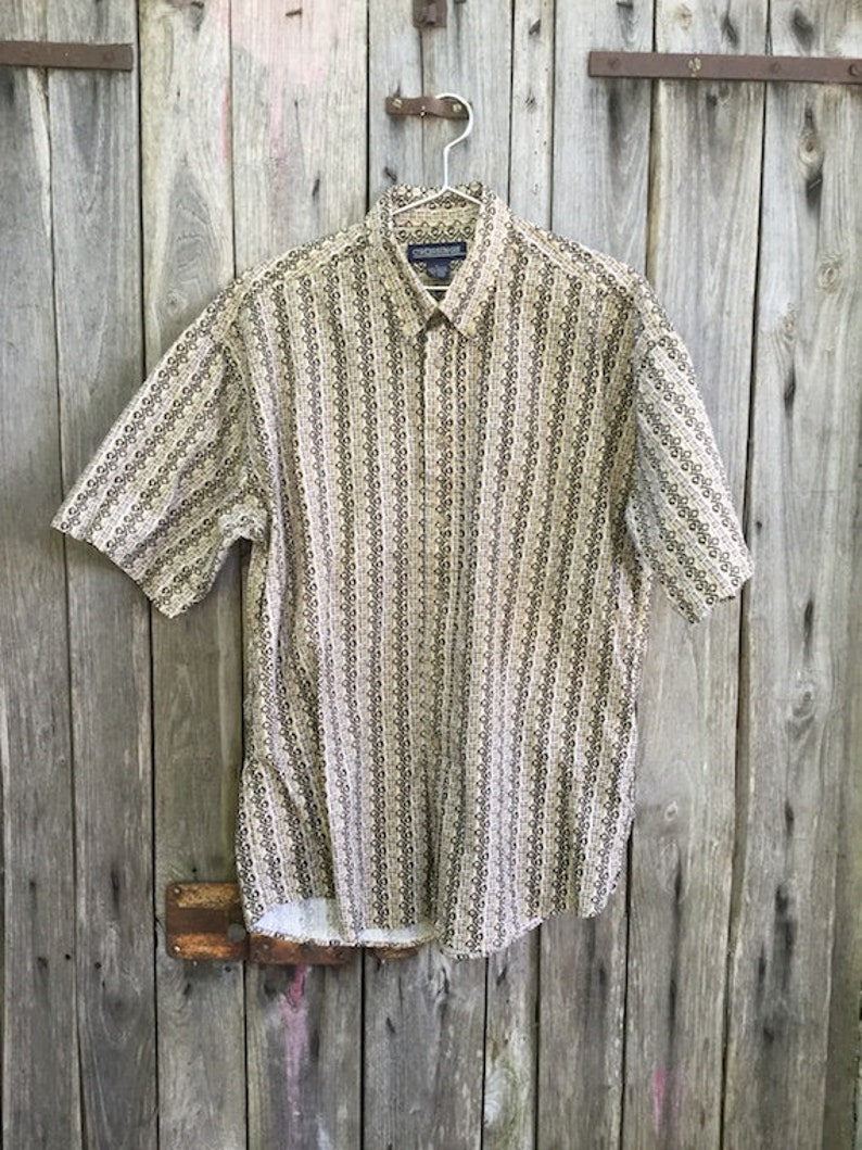 CamicIa Vintage 90s man size L 100/% cotton geometric pattern