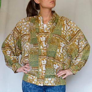 VINTAGE 90&#39;s printed jacket, Cotton jacket, S size