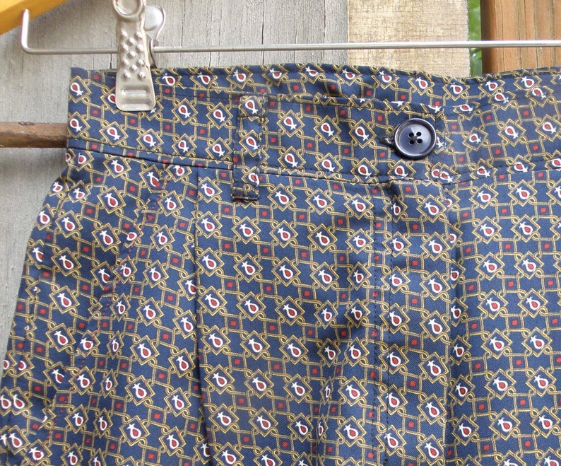 Handmade Bermudas pantsenglish printhigh waist