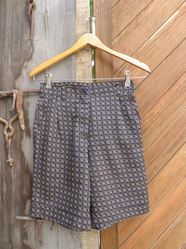 Handmade Bermudas pantsenglish printhigh waist
