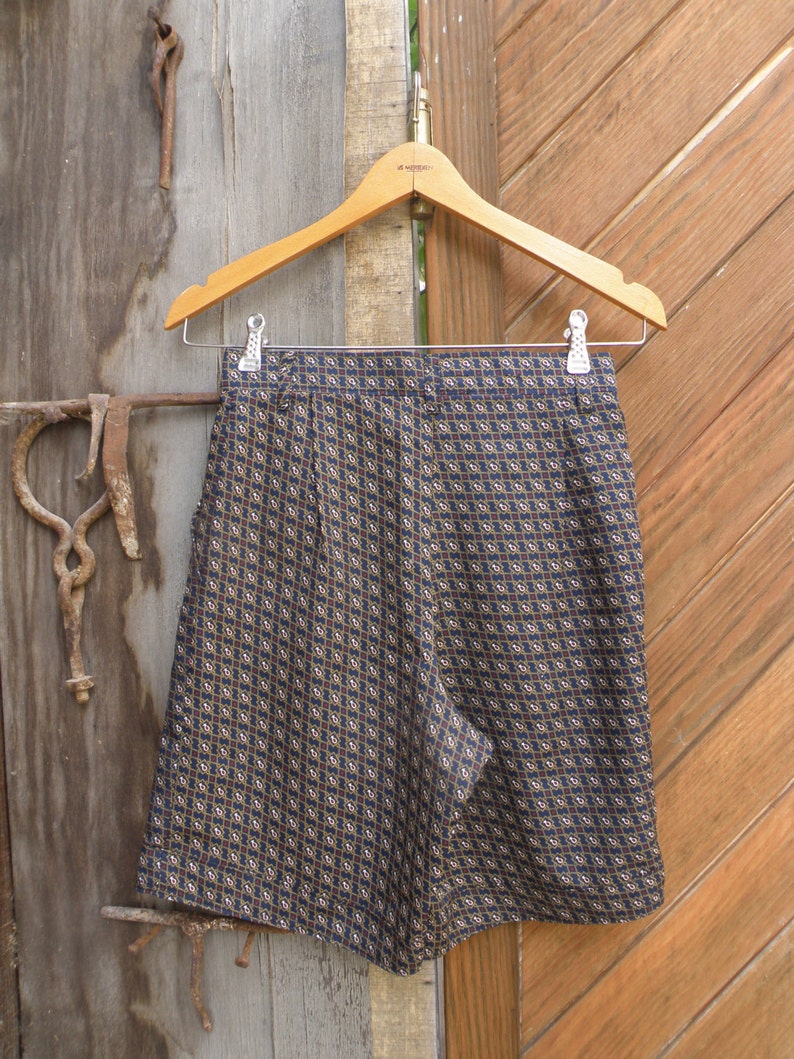 Handmade Bermudas pantsenglish printhigh waist