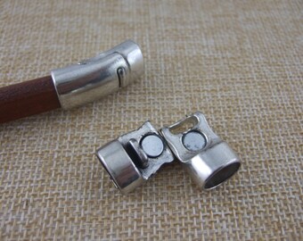 On Sale Now Magnetic Plug Bullet Clasp For 10x6mm LICORICE Leather Antique Silver C584 Qty 1