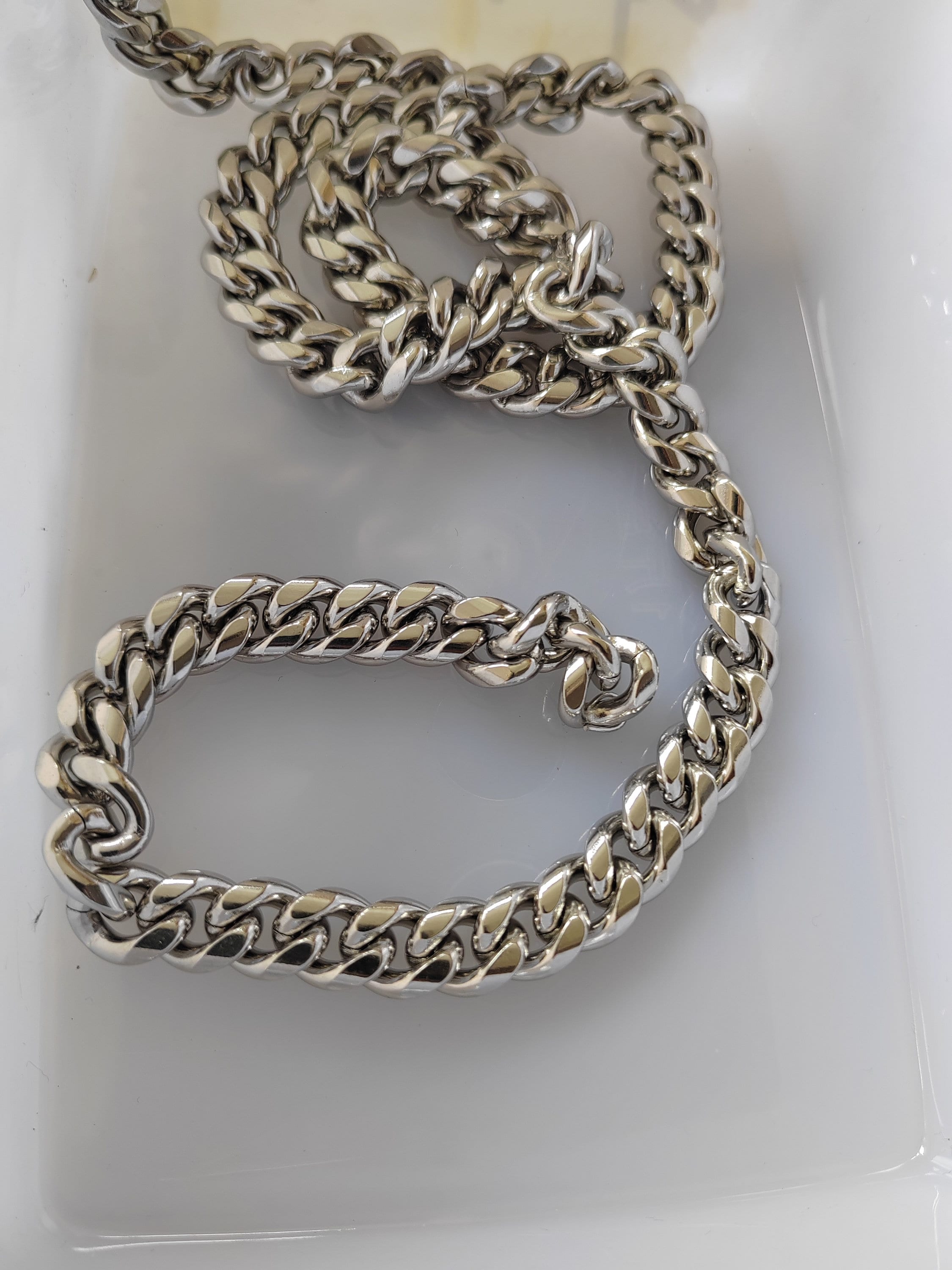 10mm Width Beveled Curb Stainless Steel Chain Open Link 10x12mm 3.0mm ...