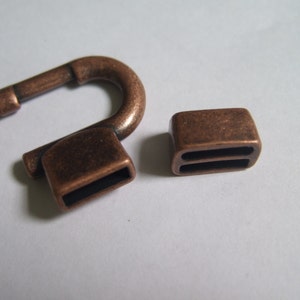 5 Sets Antique Copper U Tip Findings Bracelet Clasp 10x2mm for 2mm / 5mm 10mm Flat Leather Cord