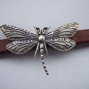 5 Antique Silver Dragonfly Slider Spacer For 10x6.5mm Licorice Leather Cord