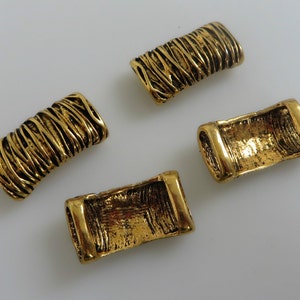 10 Antique Gold Distressed Tube Slider Spacer Beads for 5mm - Etsy