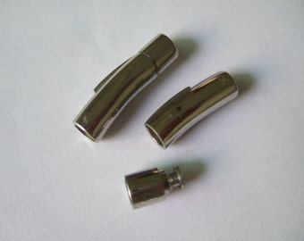 1pcs Stainless steel snap clasp 6mm hole round for leather cord