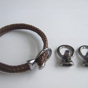 5 Gunmetal Black Open Hook Clasp , All in one Clasp for 5MM Round Leather