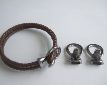 5 Gunmetal Black Offener Hakenverschluss, Alles in einem Verschluss für 5MM rundes Leder