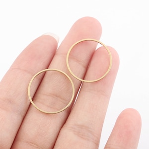 Messing charmes 25x1mm Ronde cirkel oorbellen charmes Geometrische Raw messing bevindingen 50pcs