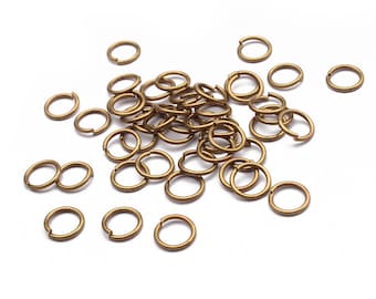 200 Raw Brass Jump Rings 8x1mm Brass Split Jump Ring