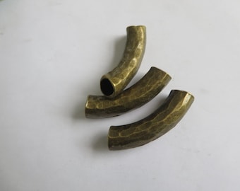 5 Antique Bronze 8x7mm hole Tube Slider Spacers for Round Leather findings 43x10mm
