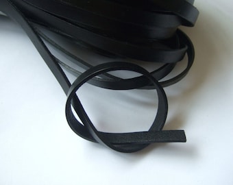 1 Meter 5x2mm Genuine leather cord Flat leather cord Black leather strip Available Thong Leather Cord in Various
