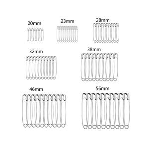 20pcs 20mm 23mm 28mm 32mm 38mm 46mm 56mm stainless steel pin , sleeve brooch safety buckle pin , DIY accessories waterproof