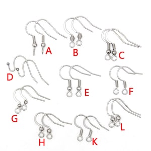 50PCS/lot 304 Stainless Steel Earring Hook Ear Wire Findings For DIY Jewelry Making Accessories